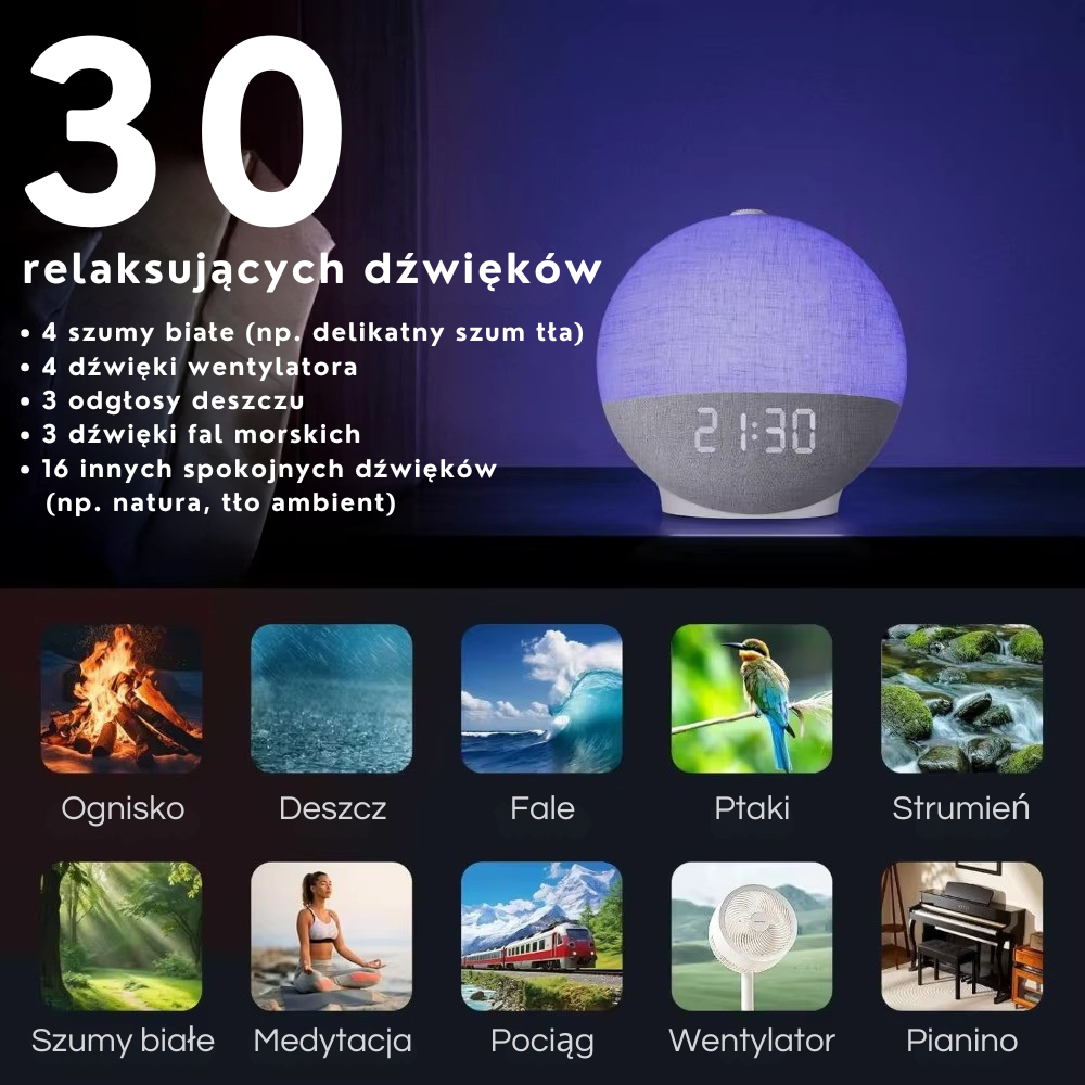 Budzik świetlny Lumenza